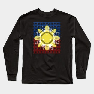 Tribal Pattern Philippine 3 Stars & Sun Long Sleeve T-Shirt